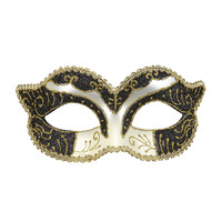 oogmasker hertogin, zwart/goud glitter