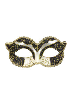oogmasker hertogin, zwart/goud glitter