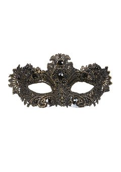 oogmasker, antiek goud met kant en stenen