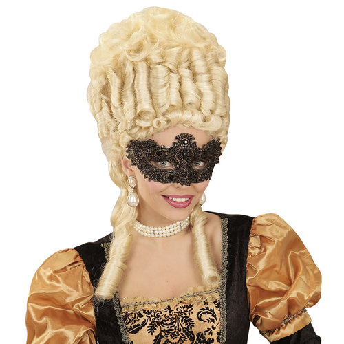 oogmasker, antiek goud met kant en stenen