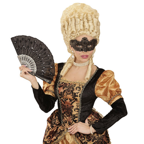 oogmasker, antiek goud met kant en stenen