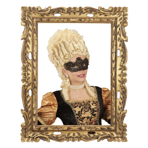 oogmasker, antiek goud met kant en stenen