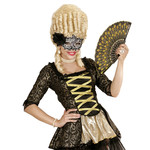 oogmasker glitter bloemen met zwarte roos