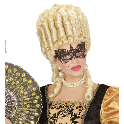 oogmasker, zwart met kant