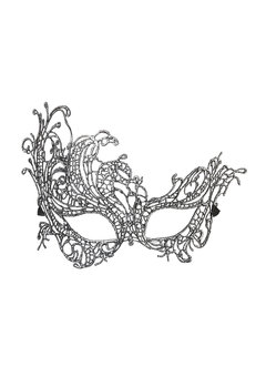 oogmasker kant, antiek zilver barok