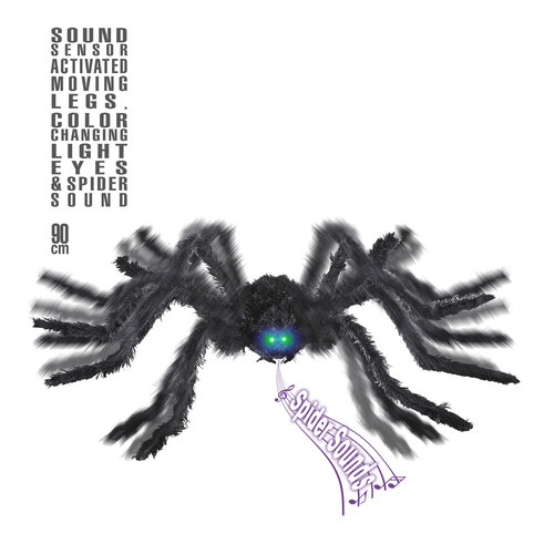 animatie zwarte spin met bewegende poten en licht