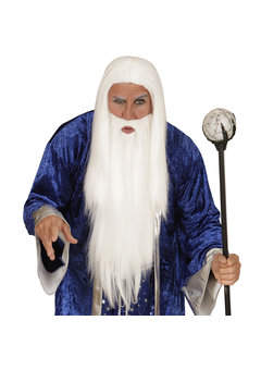 pruik, tovenaar met baard