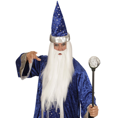 pruik, tovenaar met baard