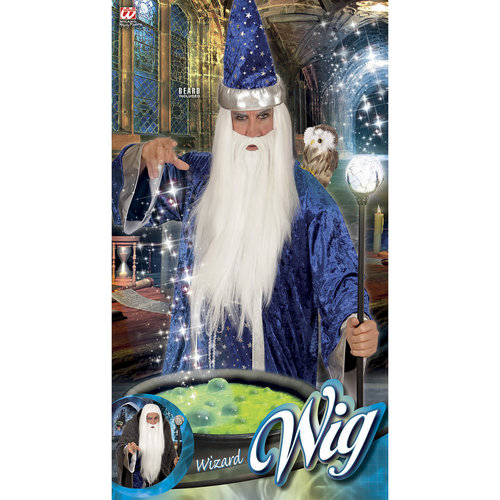 pruik, tovenaar met baard