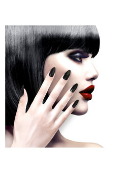 nagels, stiletto zwart