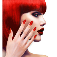 nagels, stiletto rood