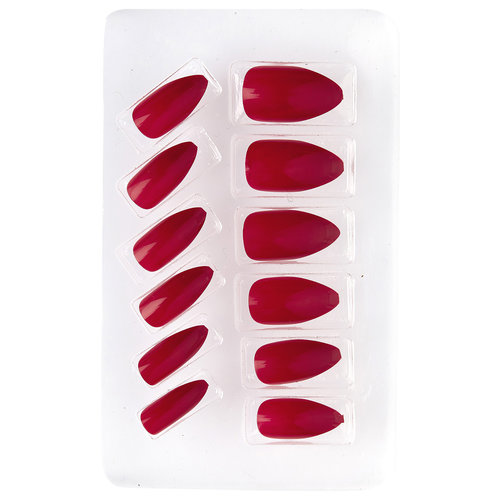 nagels, stiletto bordeaux rood