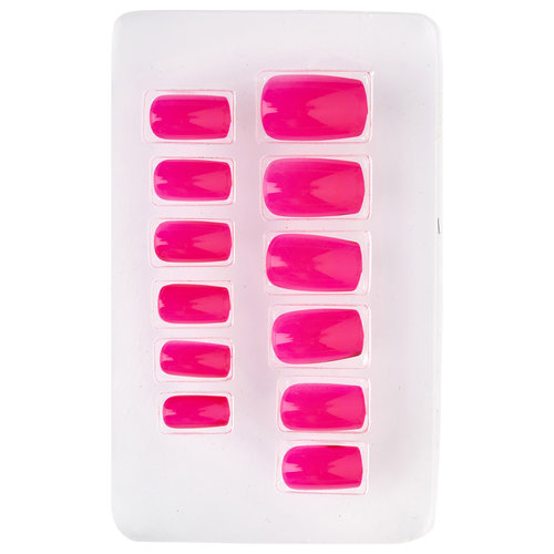 nagels, airbrush neon rose