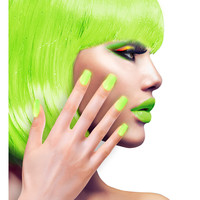 nagels, airbrush neon groen