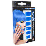 nagels, airbrush neon blauw