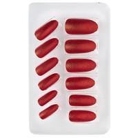 nagels, glitter rood