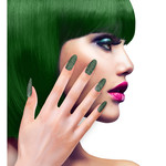 nagels, glitter groen