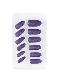 nagels, glitter paars