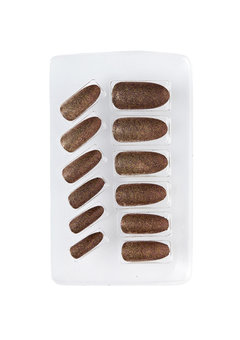 nagels, glitter koper