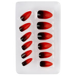 nagels, stiletto rood/zwart