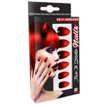 nagels, stiletto rood/zwart