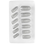 nagels, iriserend glitter zilver