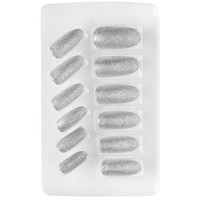 nagels, iriserend glitter zilver