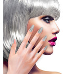 nagels, iriserend glitter zilver