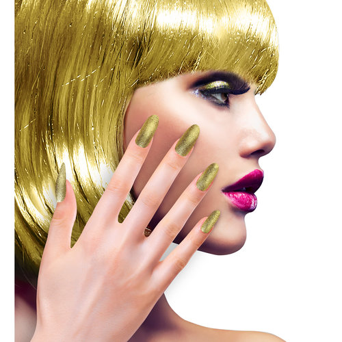 nagels, iriserend glitter zilver