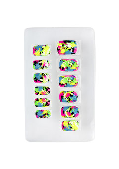 nagels, lapwerk neon