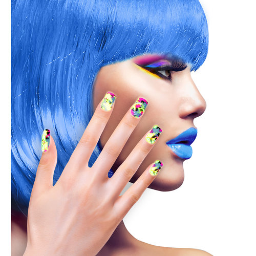 nagels, lapwerk neon