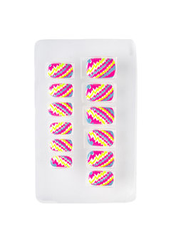 nagels, streepjes neon