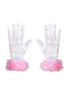 handschoenen satijn kind marabou