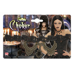nekband gothic strass met rozen