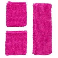 zweetband set, neon rose