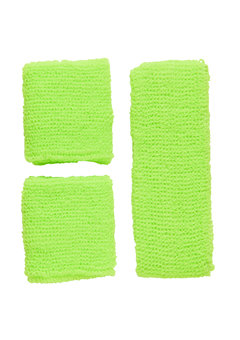 zweetband set, neon groen