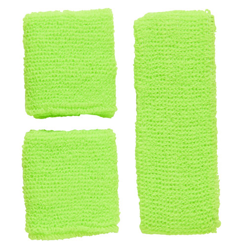 zweetband set, neon groen