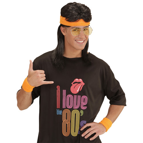 zweetband set, neon oranje