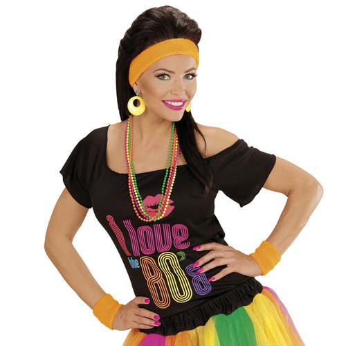 zweetband set, neon oranje