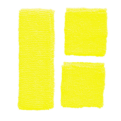 zweetband set, neon geel