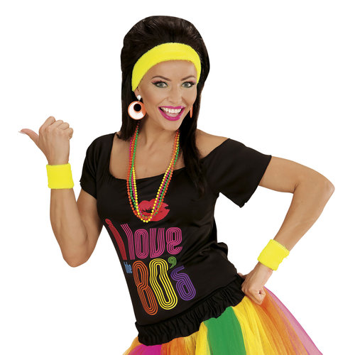 zweetband set, neon geel