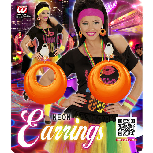 oorringen neon oranje