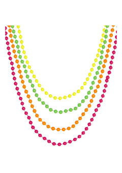 set van 4 parelkettingen neonkleuren