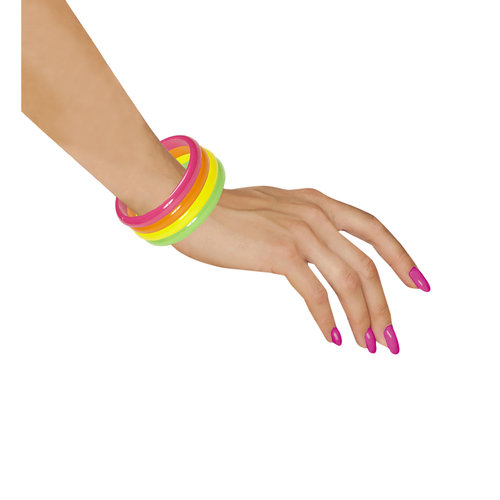 set van 4 neon armbanden