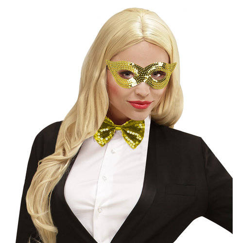 oogmasker pailletten, goud