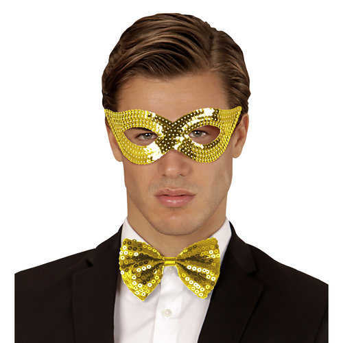 oogmasker pailletten, goud
