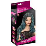 pruik, rihanna zwart/blauw/groen