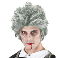 pruik, zombie man grijs