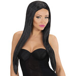 pruik, glamour zwart