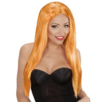 pruik, glamour oranje